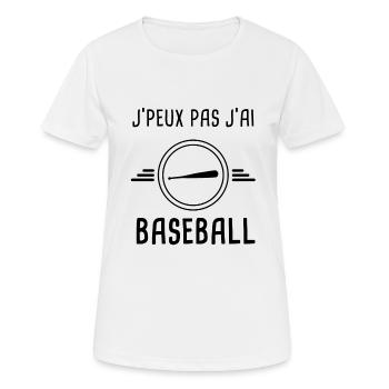 je peux pas j'ai baseball batte pour batteur - T-shirt respirant Femme - blanc - Devant - AI Model Female 172 dark (172cm)