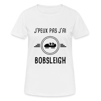 je peux pas j'ai bobsleigh pour bobsleigher - T-shirt respirant Femme - blanc - Devant - AI Model Female 172 dark (172cm)