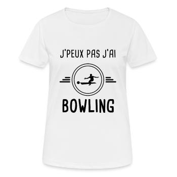 je peux pas j'ai bowling pour lanceur - T-shirt respirant Femme - blanc - Devant - AI Model Female 172 dark (172cm)