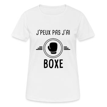 je peux pas j'ai boxe gants pour boxeur - T-shirt respirant Femme - blanc - Devant - AI Model Female 172 dark (172cm)