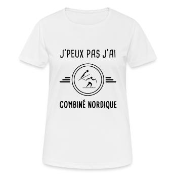 je peux pas j'ai combiné nordique pour skieur - T-shirt respirant Femme - blanc - Devant - AI Model Female 172 dark (172cm)