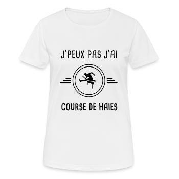 je peux pas j'ai course de haies pour athlète - T-shirt respirant Femme - blanc - Devant - AI Model Female 172 dark (172cm)
