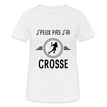 je peux pas j'ai crosse pour hockeyeur - T-shirt respirant Femme - blanc - Devant - AI Model Female 172 dark (172cm)
