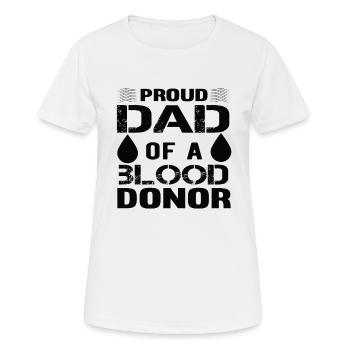 Don de sang Don de sang Don de sang Père Fils - T-shirt respirant Femme - blanc - Devant - AI Model Female 172 dark (172cm)