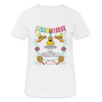 J’ai survécu à La Chancla Pantoufles mexicaines Sandales - T-shirt respirant Femme - blanc - Devant - AI Model Female 172 dark (172cm)