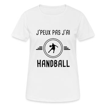 je peux pas j'ai handball joueur pour handballeur - T-shirt respirant Femme - blanc - Devant - AI Model Female 172 dark (172cm)