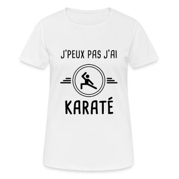 je peux pas j'ai karaté combat pour karatéka - T-shirt respirant Femme - blanc - Devant - AI Model Female 172 dark (172cm)
