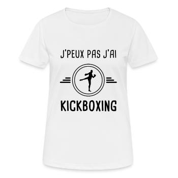 je peux pas j'ai kickboxing pour kickboxeur - T-shirt respirant Femme - blanc - Devant - AI Model Female 172 dark (172cm)