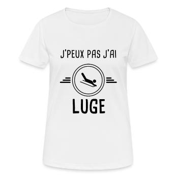je peux pas j'ai luge pour lugeur - T-shirt respirant Femme - blanc - Devant - AI Model Female 172 dark (172cm)