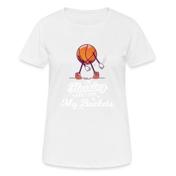 Basketball danse sports de balle dribble - T-shirt respirant Femme - blanc - Devant - AI Model Female 172 dark (172cm)