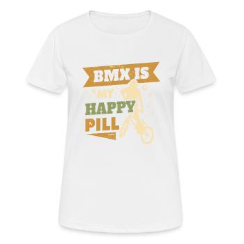 Le BMX est ma pilule heureuse - T-shirt respirant Femme - blanc - Devant - AI Model Female 172 dark (172cm)