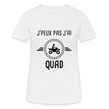 je peux pas j'ai quad pour conducteur - T-shirt respirant Femme - blanc - Devant - AI Model Female 172 dark (172cm)