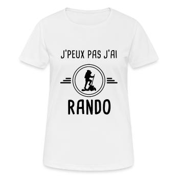je peux pas j'ai rando pour randonneur - T-shirt respirant Femme - blanc - Devant - AI Model Female 172 dark (172cm)