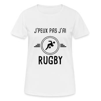 je peux pas j'ai rugby joueur pour rugbyman - T-shirt respirant Femme - blanc - Devant - AI Model Female 172 dark (172cm)