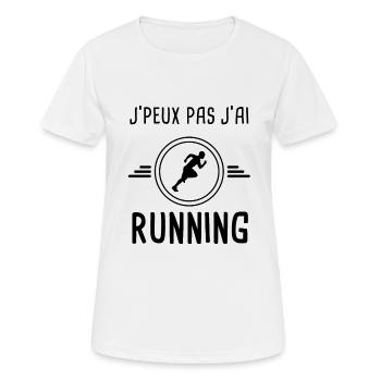 je peux pas j'ai running pour coureur - T-shirt respirant Femme - blanc - Devant - AI Model Female 172 dark (172cm)