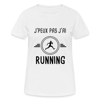 je peux pas j'ai running courir pour coureur - T-shirt respirant Femme - blanc - Devant - AI Model Female 172 dark (172cm)