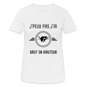 je peux pas j'ai saut en hauteur pour athlète - T-shirt respirant Femme - blanc - Devant - AI Model Female 172 dark (172cm)