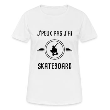 je peux pas j'ai skateboard pour skateboardeur - T-shirt respirant Femme - blanc - Devant - AI Model Female 172 dark (172cm)