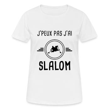 je peux pas j'ai slalom pour slalomeur - T-shirt respirant Femme - blanc - Devant - AI Model Female 172 dark (172cm)