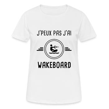 je peux pas j'ai wakeboard pour wakeboardeur - T-shirt respirant Femme - blanc - Devant - AI Model Female 172 dark (172cm)