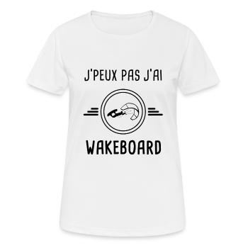 je peux pas j'ai wakeboard surf pour wakeboardeur - T-shirt respirant Femme - blanc - Devant - AI Model Female 172 dark (172cm)