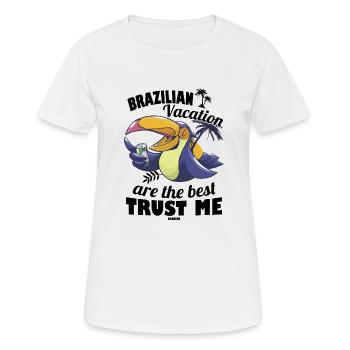 Brazil - Women's Breathable T-Shirt - white - Front - AI Model Female 172 dark (172cm)