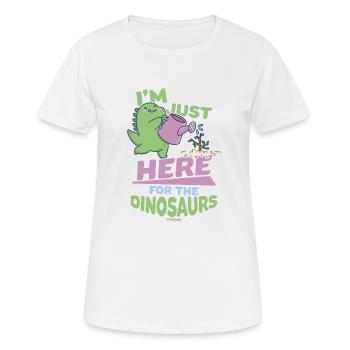 Je suis juste là pour les dinosaures - T-shirt respirant Femme - blanc - Devant - AI Model Female 172 dark (172cm)