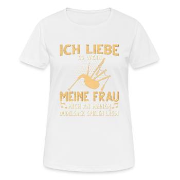 Dudelsack Musikverein Sackpfeifer Musiker - Frauen T-Shirt atmungsaktiv - Weiß - Vorne - AI Model Female 172 dark (172cm)