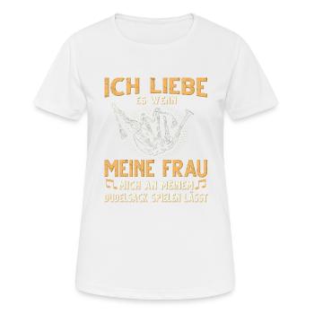 Dudelsack Musikverein Sackpfeifer Musiker - Frauen T-Shirt atmungsaktiv - Weiß - Vorne - AI Model Female 172 dark (172cm)