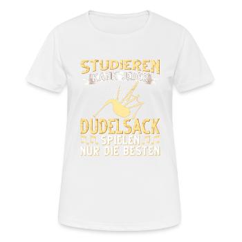 Dudelsack Musikverein Sackpfeifer Musiker - Frauen T-Shirt atmungsaktiv - Weiß - Vorne - AI Model Female 172 dark (172cm)