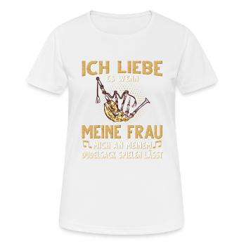 Dudelsack Musikverein Sackpfeifer Musiker - Frauen T-Shirt atmungsaktiv - Weiß - Vorne - AI Model Female 172 dark (172cm)