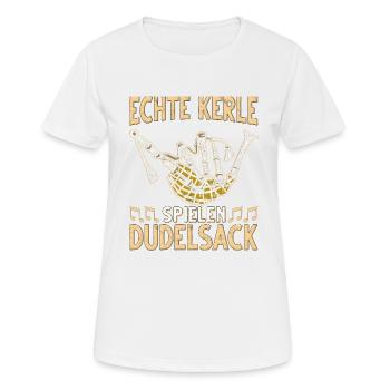 Dudelsack Musikverein Sackpfeifer Musiker - Frauen T-Shirt atmungsaktiv - Weiß - Vorne - AI Model Female 172 dark (172cm)