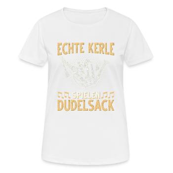 Dudelsack Musikverein Sackpfeifer Musiker - Frauen T-Shirt atmungsaktiv - Weiß - Vorne - AI Model Female 172 dark (172cm)