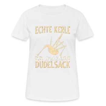 Dudelsack Musikverein Sackpfeifer Musiker - Frauen T-Shirt atmungsaktiv - Weiß - Vorne - AI Model Female 172 dark (172cm)
