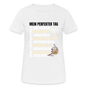 Dudelsack Musikverein Sackpfeifer Musiker - Frauen T-Shirt atmungsaktiv - Weiß - Vorne - AI Model Female 172 dark (172cm)