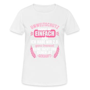 Anti Umweltschutz Parodie Umweltschutz - Frauen T-Shirt atmungsaktiv - Weiß - Vorne - AI Model Female 172 dark (172cm)