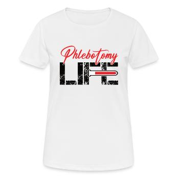 Laboratoire Phlébotomiste Artère veineuse Phlébologue - T-shirt respirant Femme - blanc - Devant - AI Model Female 172 dark (172cm)