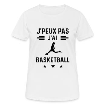 cadeau je peux pas j'ai basketball joueur - T-shirt respirant Femme - blanc - Devant - AI Model Female 172 dark (172cm)