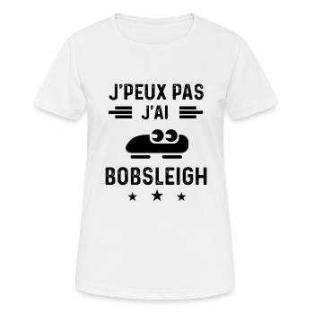cadeau je peux pas j'ai bobsleigh - T-shirt respirant Femme - blanc - Devant - AI Model Female 172 dark (172cm)