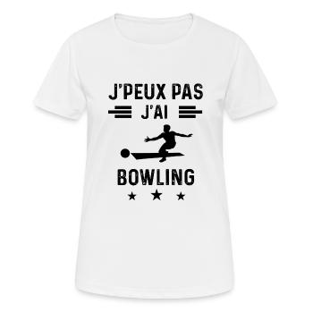 cadeau je peux pas j'ai bowling - T-shirt respirant Femme - blanc - Devant - AI Model Female 172 dark (172cm)