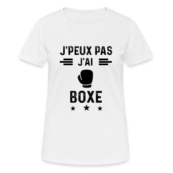 cadeau je peux pas j'ai boxe gants - T-shirt respirant Femme - blanc - Devant - AI Model Female 172 dark (172cm)