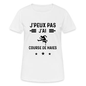 cadeau je peux pas j'ai course de haies - T-shirt respirant Femme - blanc - Devant - AI Model Female 172 dark (172cm)