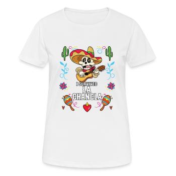 J’ai survécu à La Chancla Pantoufles mexicaines Sandales - T-shirt respirant Femme - blanc - Devant - AI Model Female 172 dark (172cm)