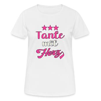 Tante mit Herz. Tante - Frauen T-Shirt atmungsaktiv - Weiß - Vorne - AI Model Female 172 dark (172cm)