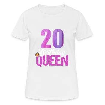 20 Years Old 20 Birthday Birthday Queen - Women's Breathable T-Shirt - white - Front - AI Model Female 172 dark (172cm)