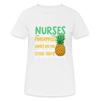 Krankenschwestern sind wie Ananas Krankenschwester - Frauen T-Shirt atmungsaktiv - Weiß - Vorne - AI Model Female 172 dark (172cm)