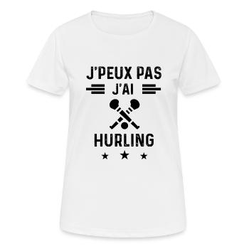 cadeau je peux pas j'ai hurling - T-shirt respirant Femme - blanc - Devant - AI Model Female 172 dark (172cm)