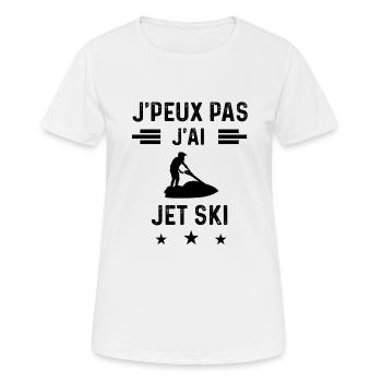cadeau je peux pas j'ai jet ski - T-shirt respirant Femme - blanc - Devant - AI Model Female 172 dark (172cm)