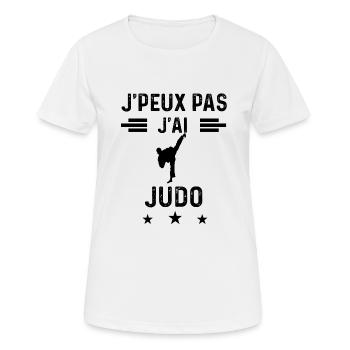 cadeau je peux pas j'ai judo - T-shirt respirant Femme - blanc - Devant - AI Model Female 172 dark (172cm)