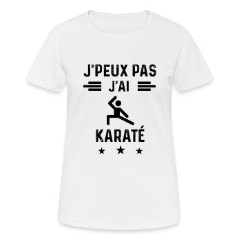 cadeau je peux pas j'ai karaté combat - T-shirt respirant Femme - blanc - Devant - AI Model Female 172 dark (172cm)